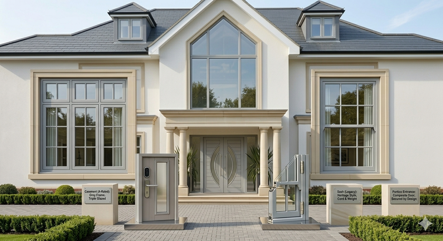 Modern luxury estate with architectural glazing